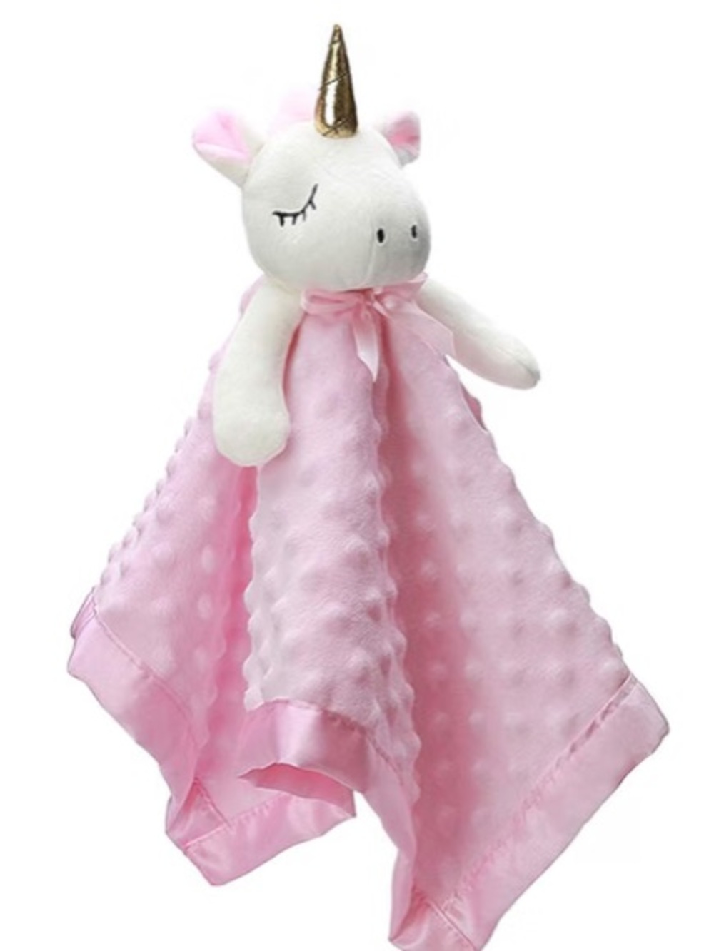 Pro Goleem Pink Unicorn Minky Dot Security Blanket Lovey